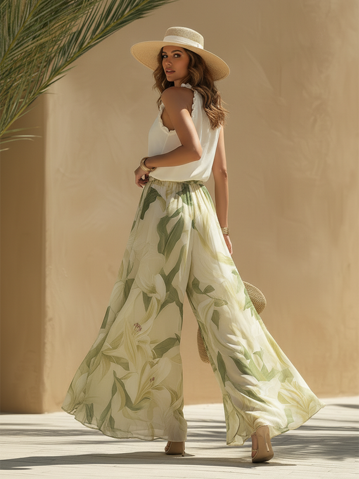 Lysandra | Conjunto Fluido Impresso Lírio Elegante